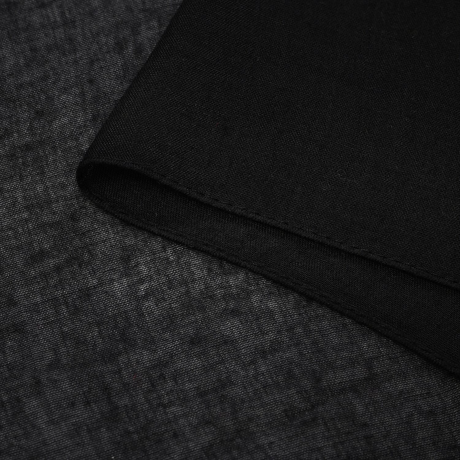 Closeout Deal - Scarf with Fringes and Beads - Black