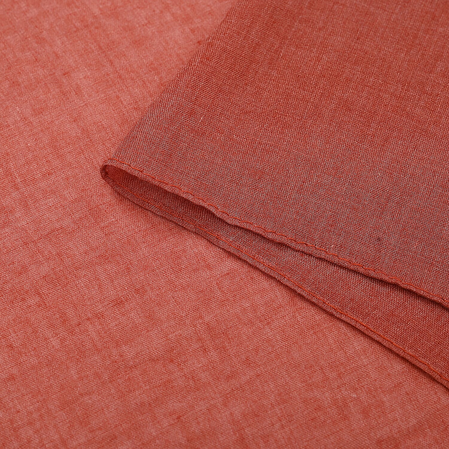 Closeout Deal - Scarf with Fringes and Beads - Terracotta