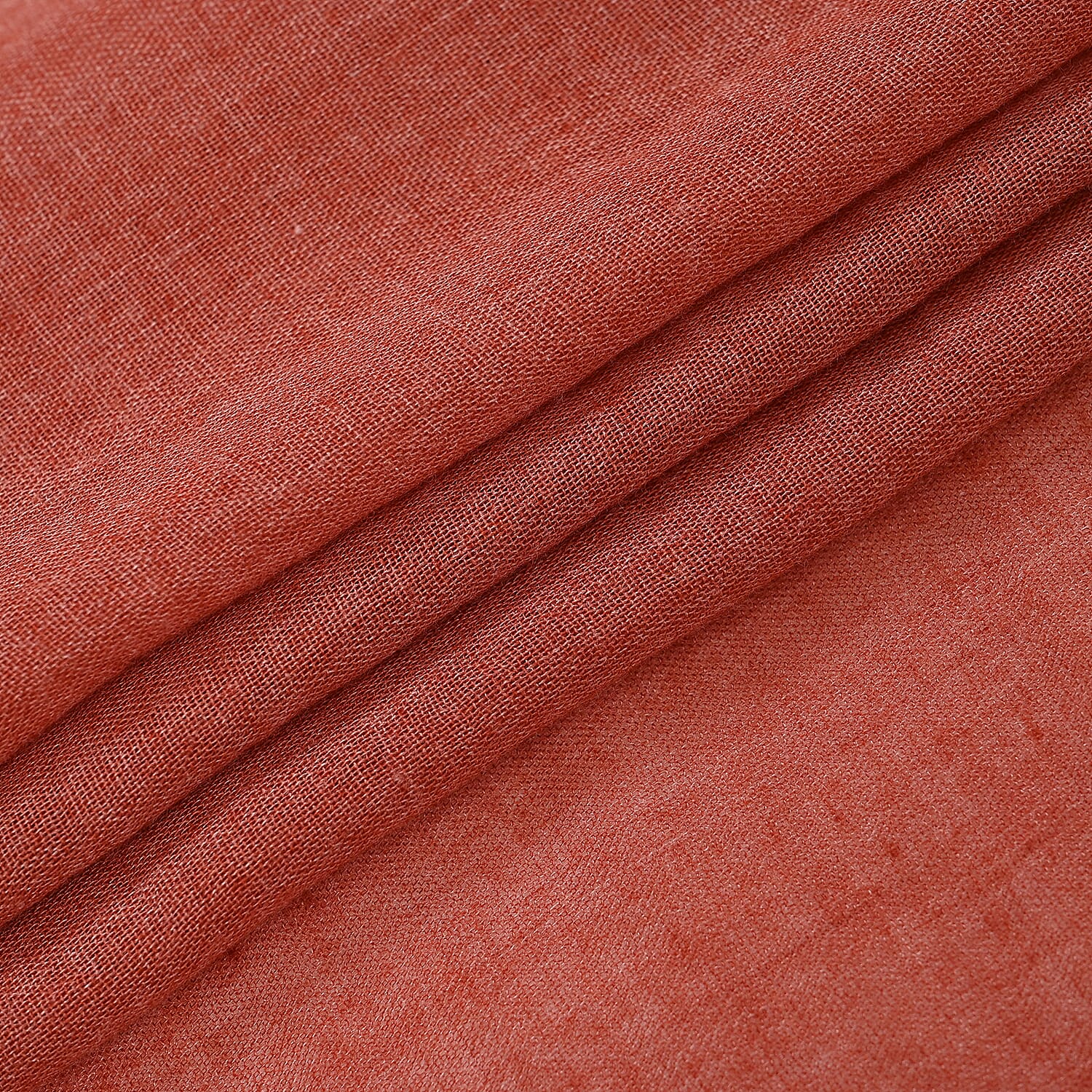 Closeout Deal - Scarf with Fringes and Beads - Terracotta