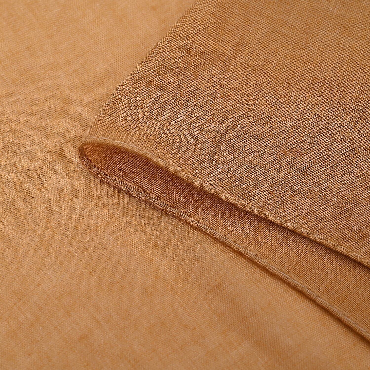 Closeout Deal - Scarf with Fringes and Beads - Ochre