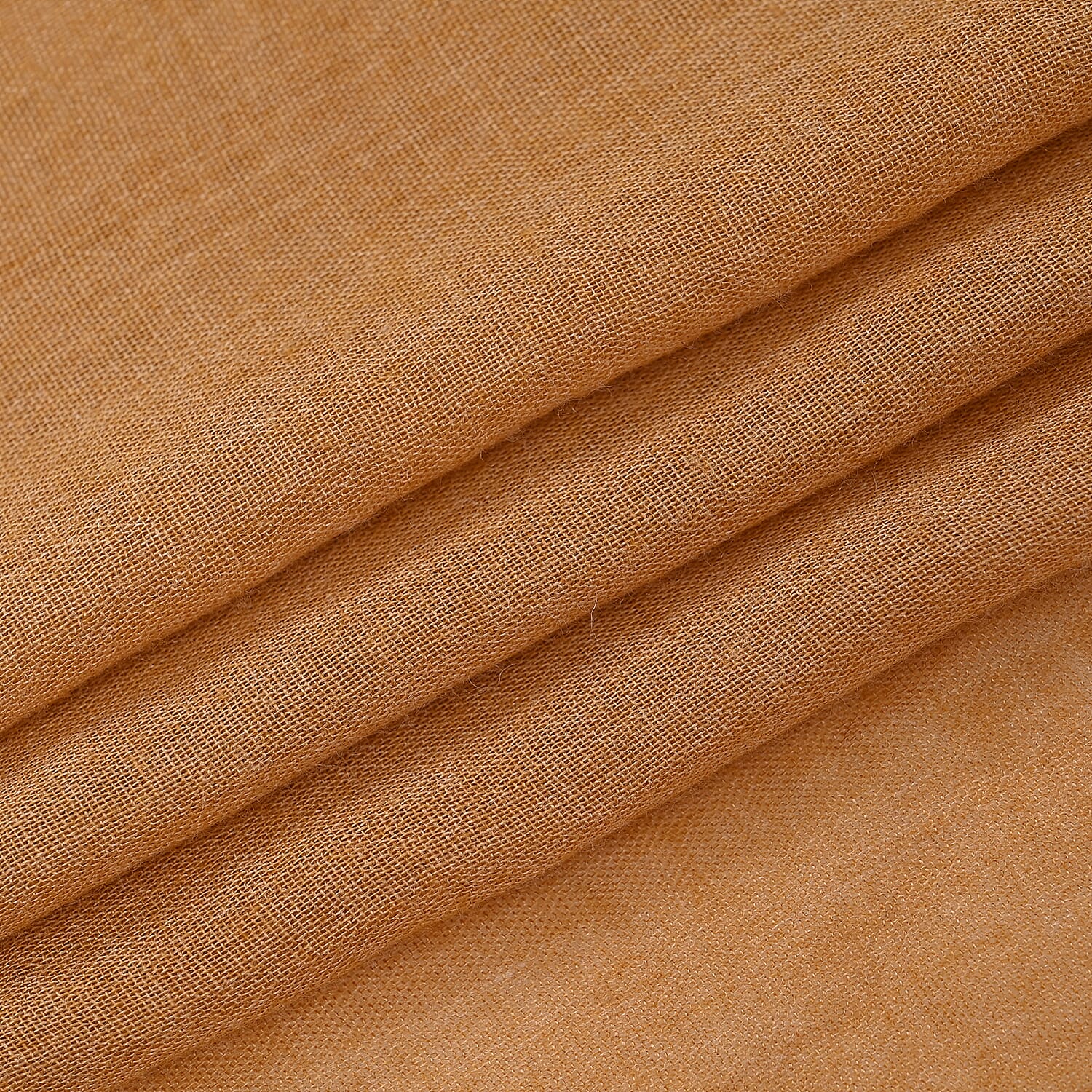 Closeout Deal - Scarf with Fringes and Beads - Ochre