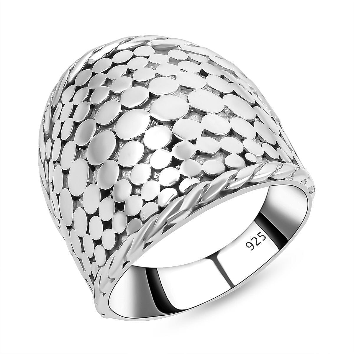 Royal Bali Collection - Handmade Sterling Silver Pebble Ring, Silver Wt. 6.30 Gms.