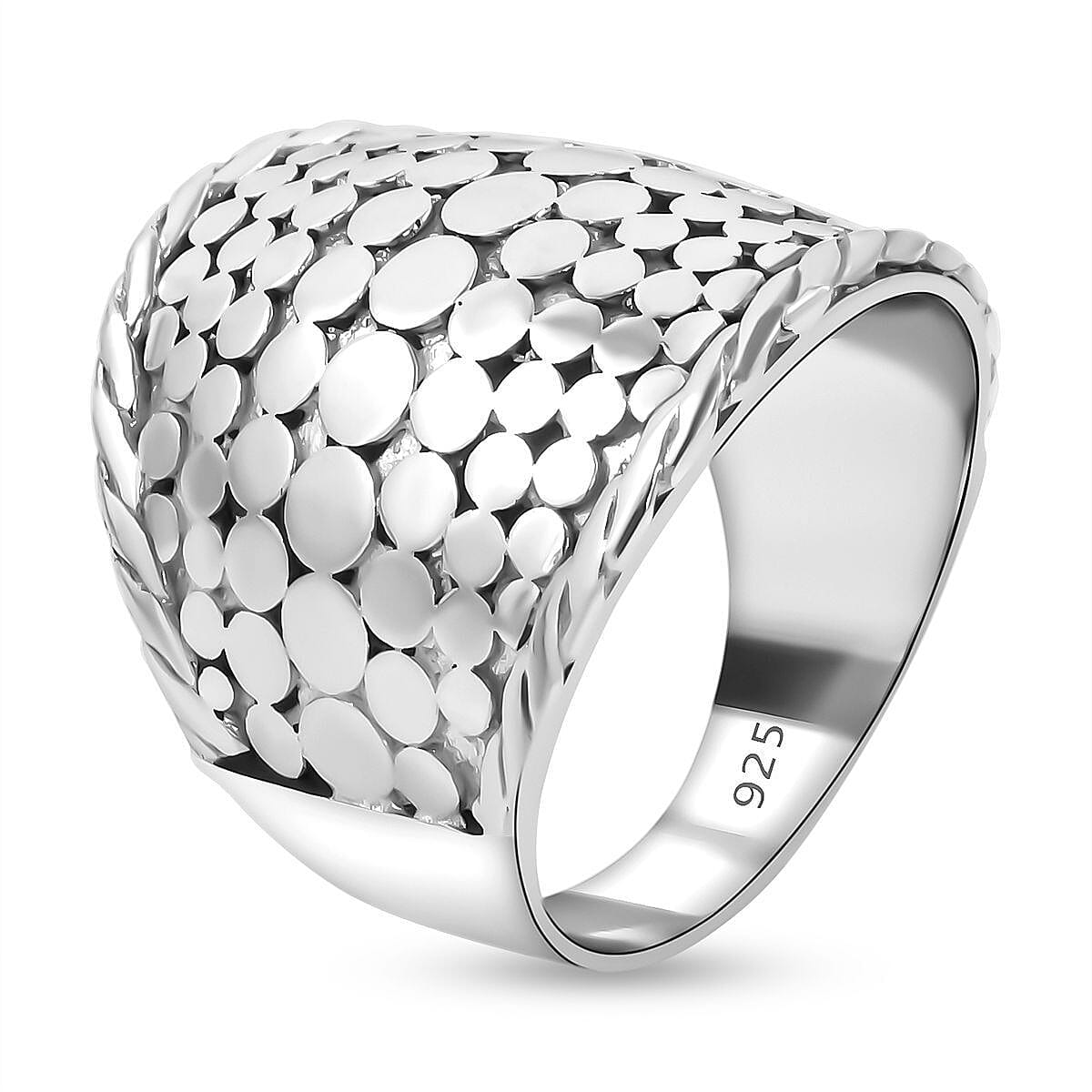 Royal Bali Collection - Handmade Sterling Silver Pebble Ring, Silver Wt. 6.30 Gms.