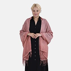 Closeout Deal - Scarf with sequins and tassels - Salmon