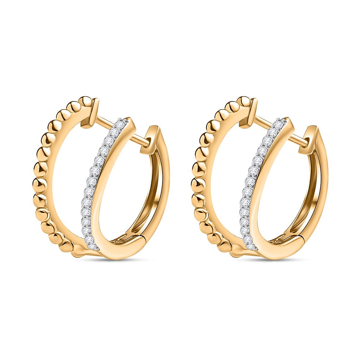 Moissanite  Fancy Earring in 18K YG Vermeil Sterling Silver