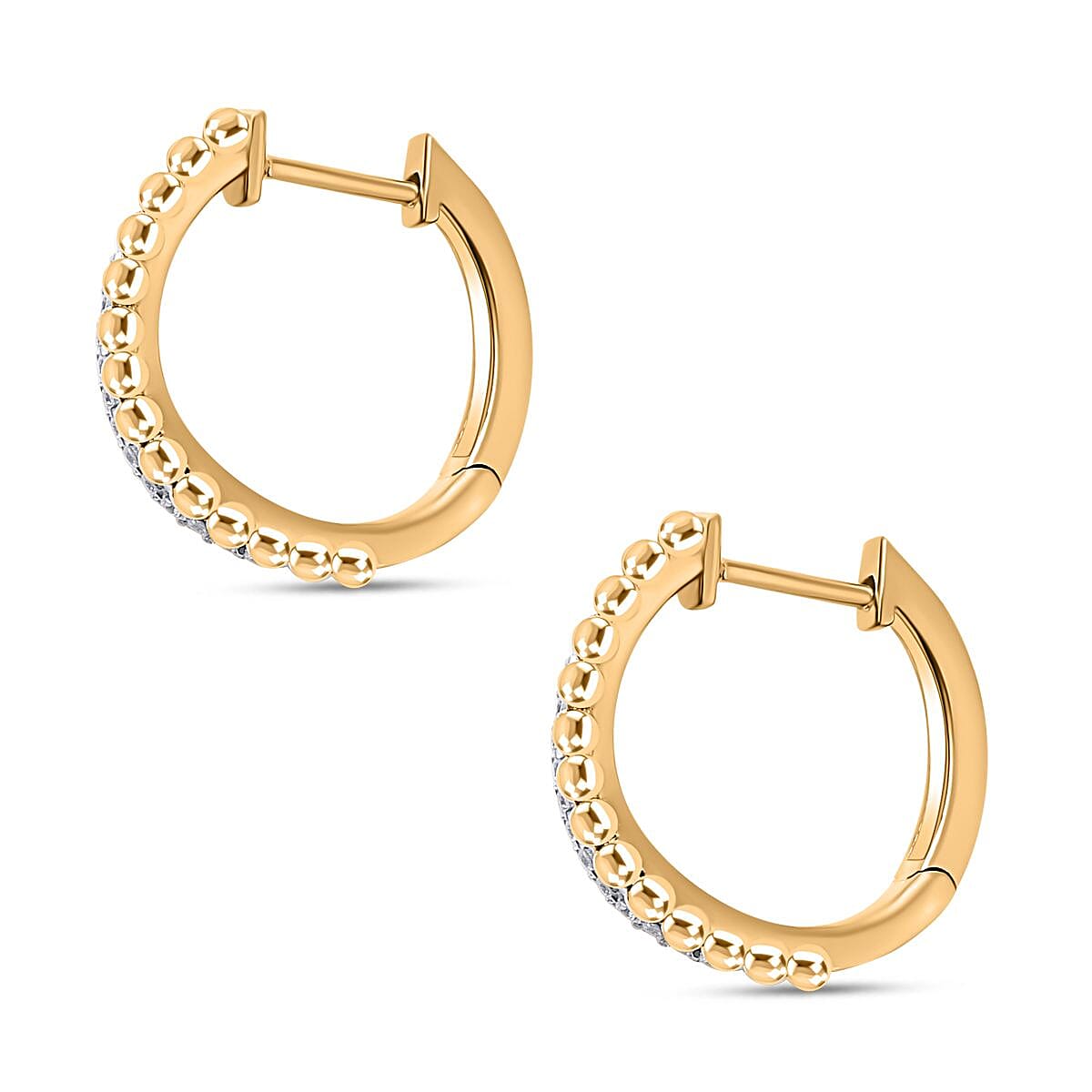 Moissanite  Fancy Earring in 18K YG Vermeil Sterling Silver