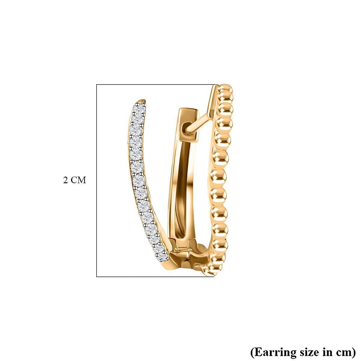 Moissanite  Fancy Earring in 18K YG Vermeil Sterling Silver