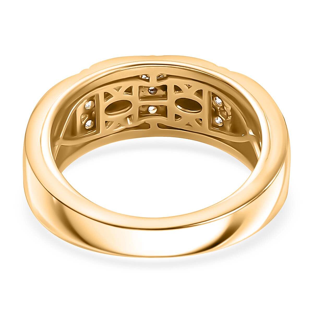 Moissanite  Mens Ring in 18K Vermeil Yellow Gold Plated 0.25 Ct.
