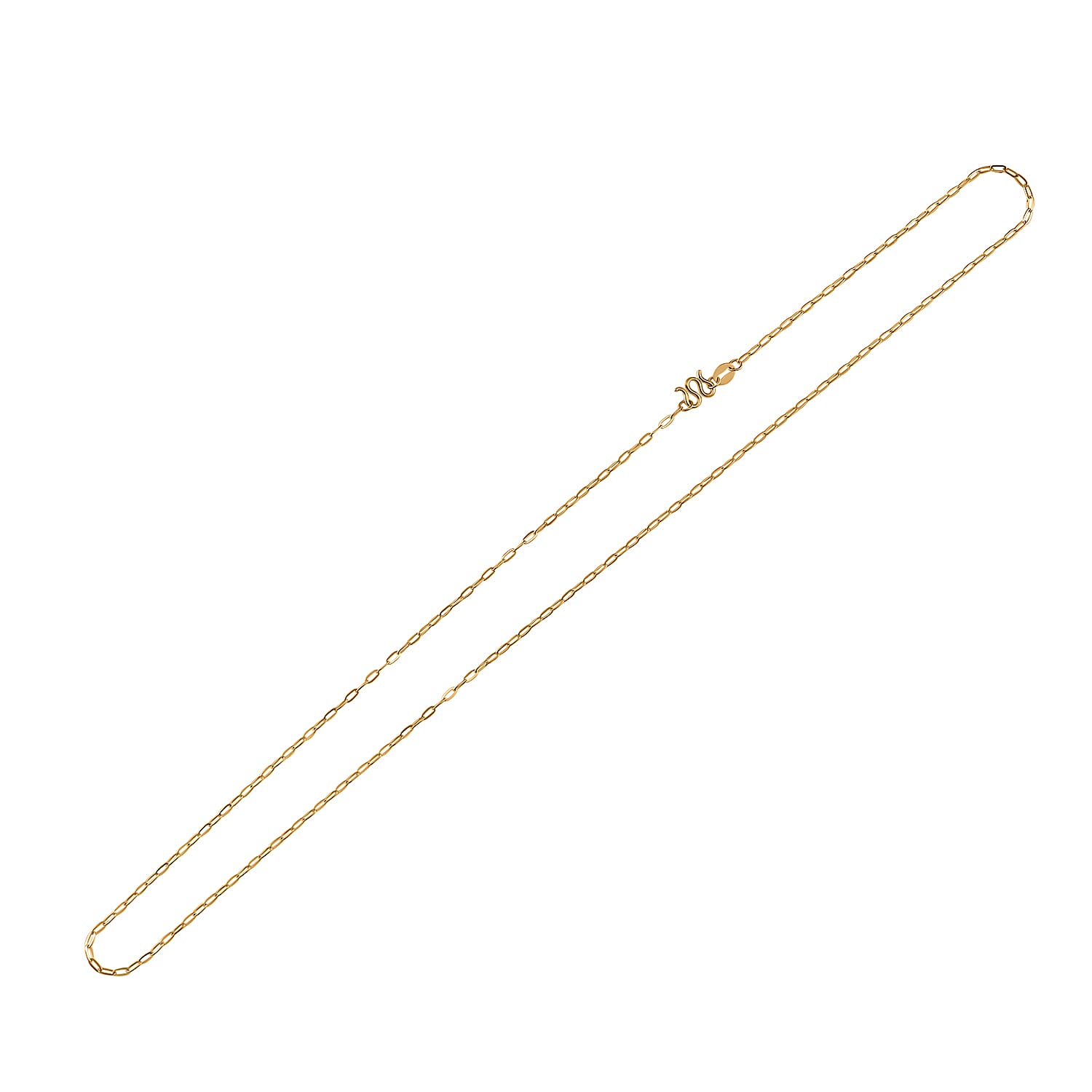 24K Yellow Gold (99.99% Purity) Paperclip Necklace - 20 inch, 3.2 Grams