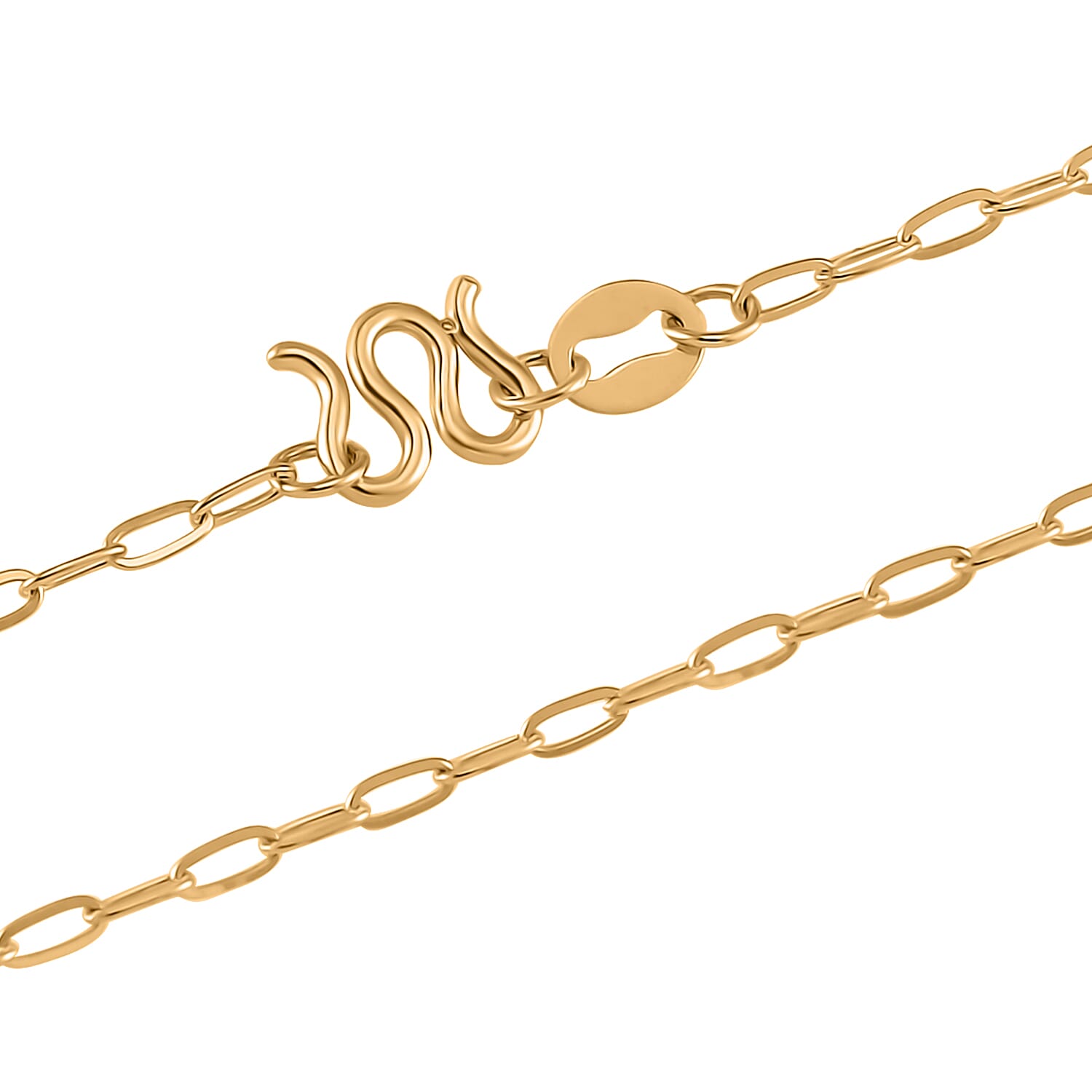24K Yellow Gold (99.99% Purity) Paperclip Necklace - 20 inch, 3.2 Grams