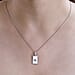 Fire Opal Ingot Bar Pendant in Sterling Silver