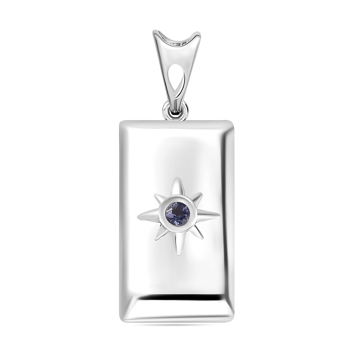 Iolite Bar Pendant in Sterling Silver