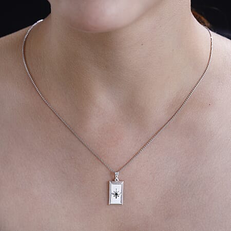 Iolite Ingot Bar Pendant in Sterling Silver