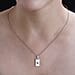 Fire Opal Ingot Bar Pendant in Sterling Silver