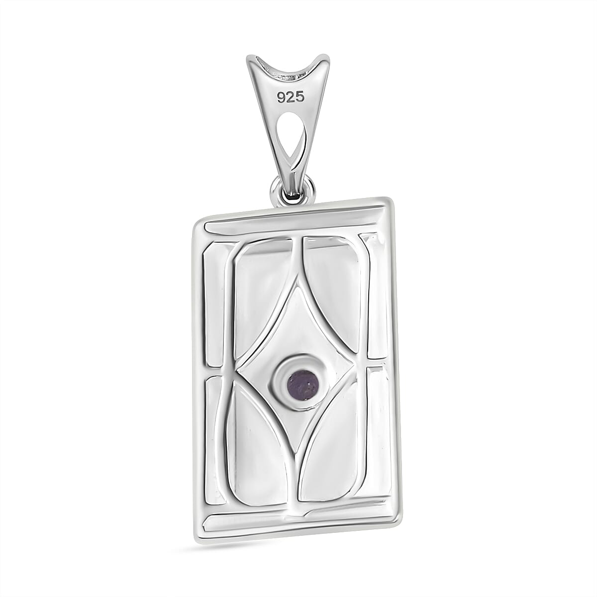 Iolite Bar Pendant in Sterling Silver
