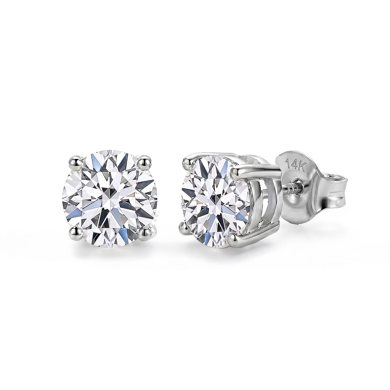 NY Closeout - 14K White Gold SGL Certified Lab Grown Diamond (VS-GH) Stud Push Post Earring 1.00 Ct.