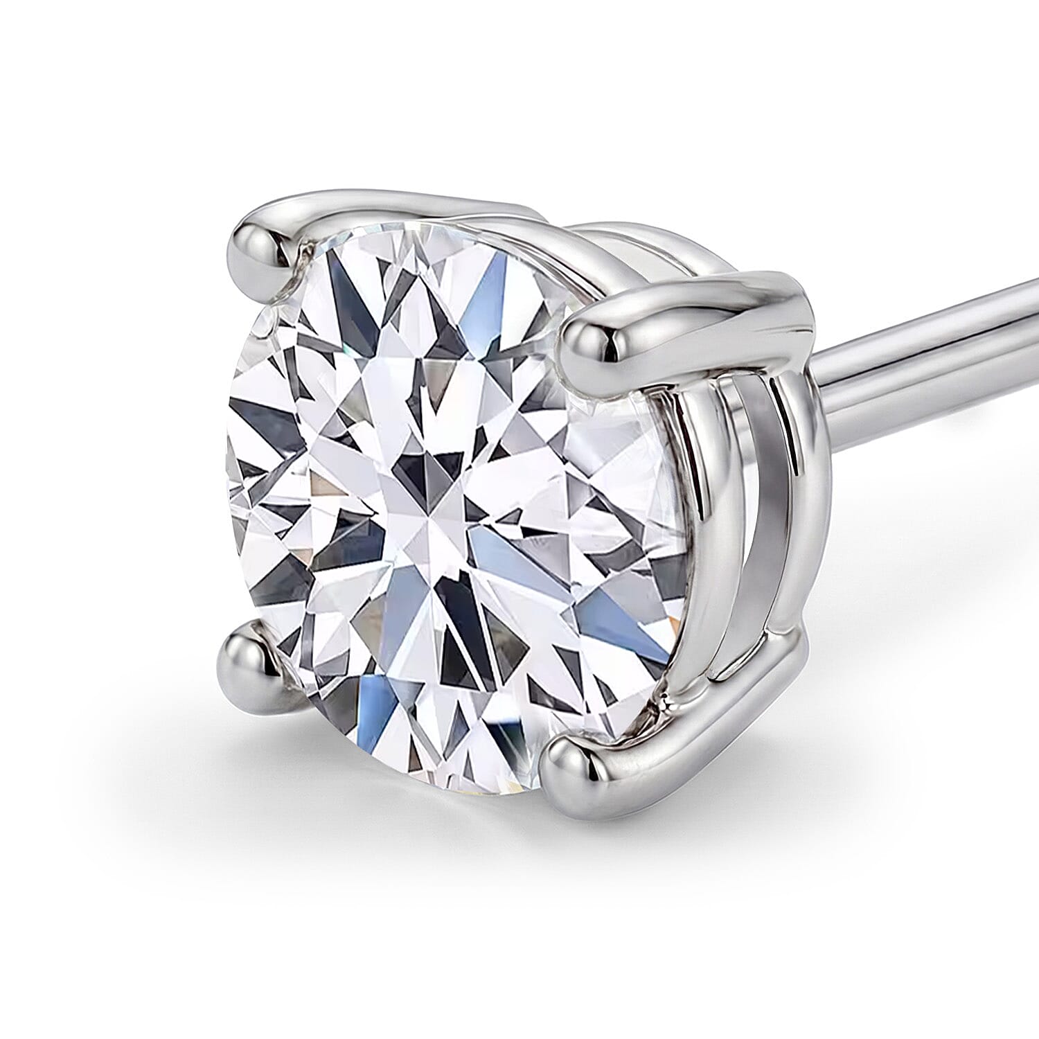 NY Closeout - 14K White Gold SGL Certified Lab Grown Diamond (VS-GH) Stud Push Post Earring 1.00 Ct.