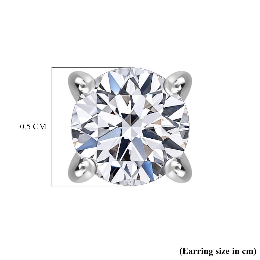 NY Closeout - 14K White Gold SGL Certified Lab Grown Diamond (VS-GH) Stud Push Post Earring 1.00 Ct.