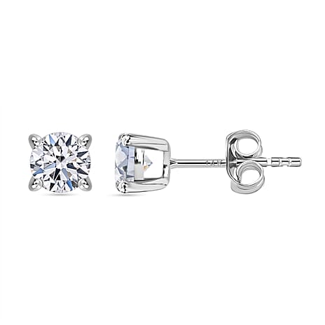 NY Closeout - 14K White Gold SGL Certified Lab Grown Diamond (VS-GH) Stud Push Post Earring 1.00 Ct.