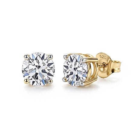 LUXURIANT 1 Ct. Lab Grown Diamond Solitaire Stud Earrings in 14K Gold