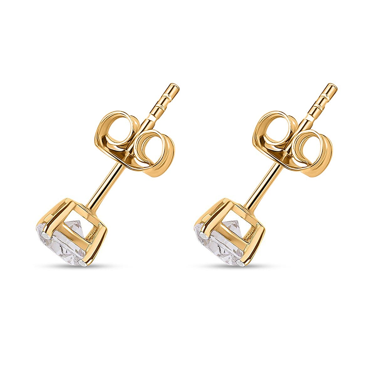 Luxuriant 14K Yellow Gold Lab Grown Diamond (VS-GH) Stud Earring with Push Back 1.00 Ct.