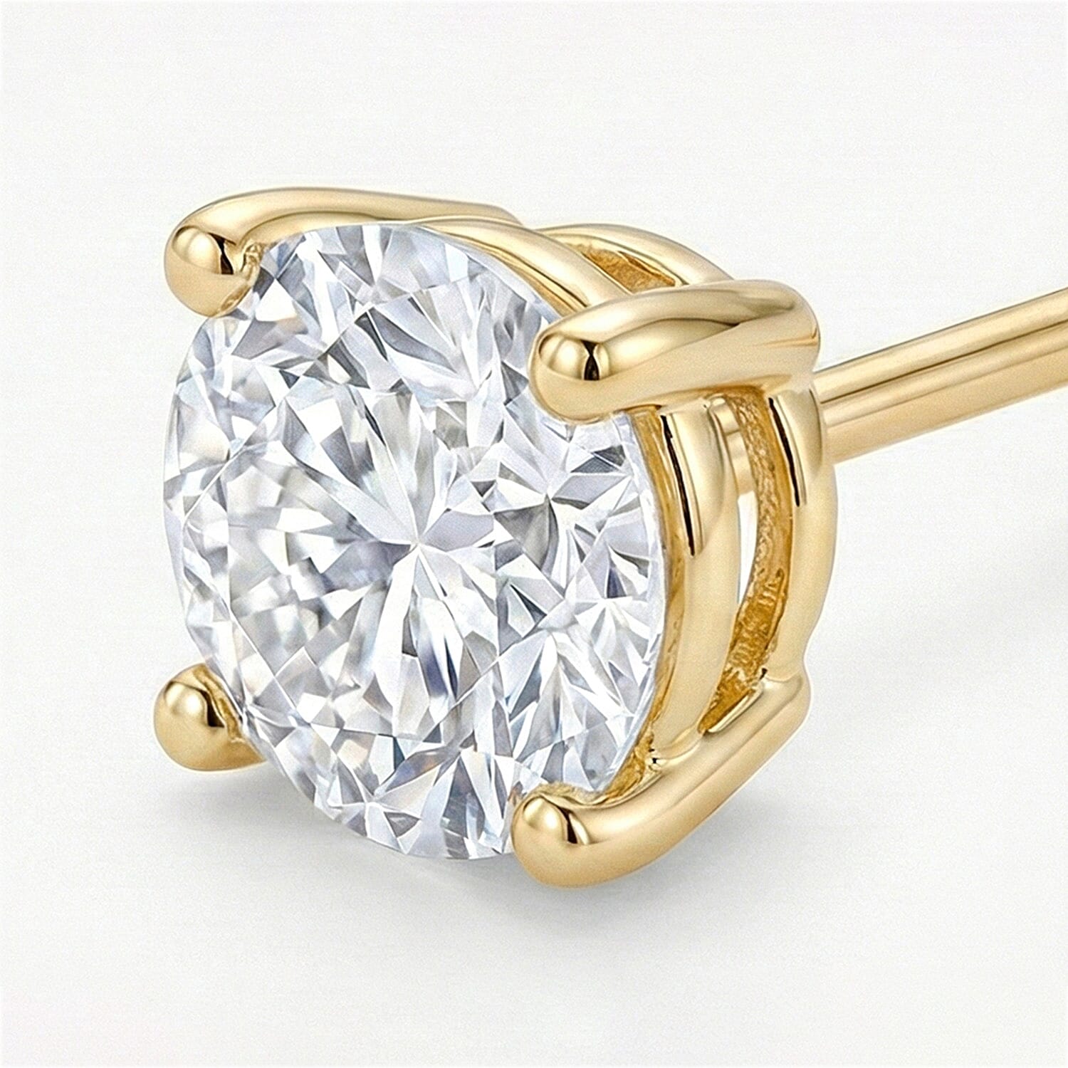 Luxuriant 14K Yellow Gold Lab Grown Diamond (VS-GH) Stud Earring with Push Back 1.00 Ct.
