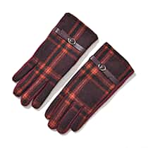 Cashmere Winter Plaid Gloves with Touch Screen Tips