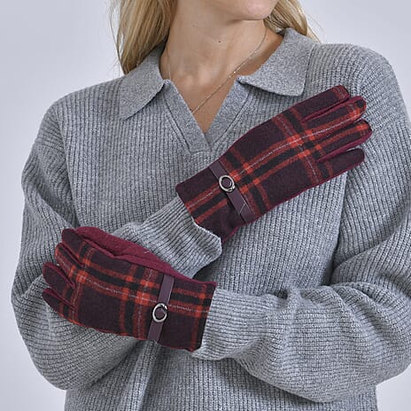 Winter Fashion Must Have - Designer Inspiration - CASHMERE Blend Gloves - Wine Red