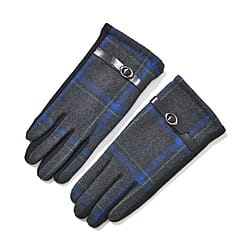 Cashmere Winter Plaid Gloves with Touch Screen Tips