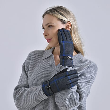 Winter Fashion Must Have - Designer Inspiration - CASHMERE Gloves - Navy & Brown