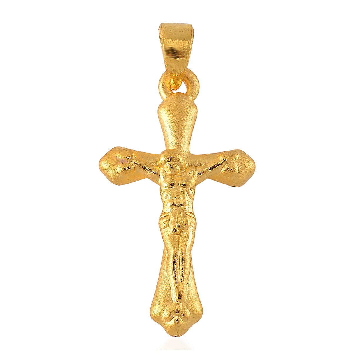 24K Yellow Gold Crucifix Pendant 1.75 gms