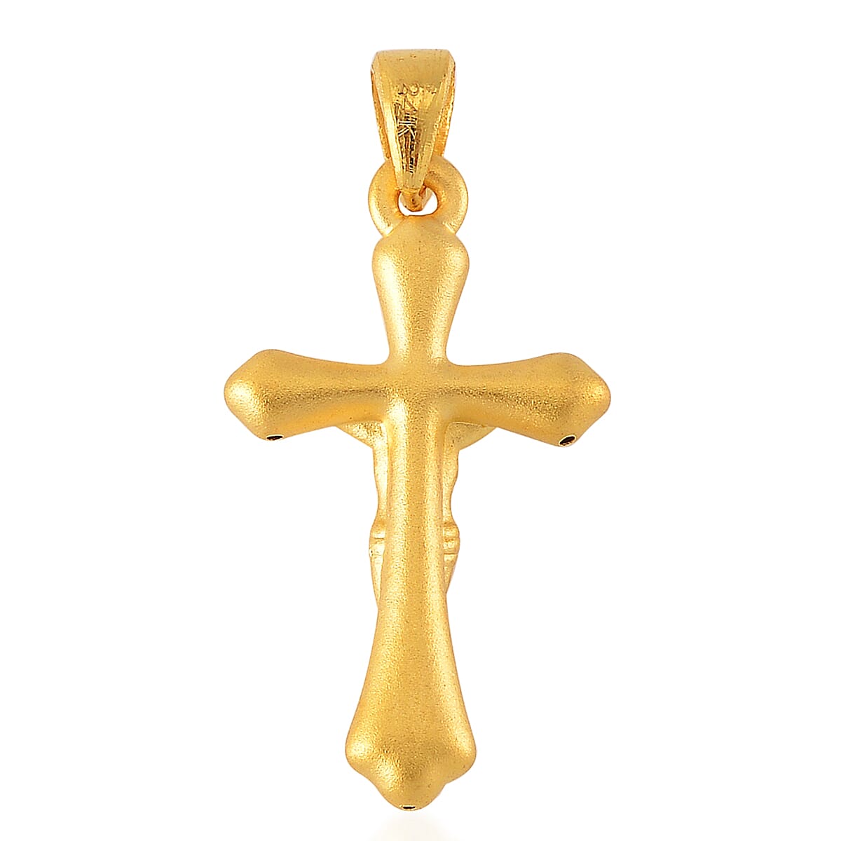 24K Yellow Gold Crucifix Pendant 1.75 gms