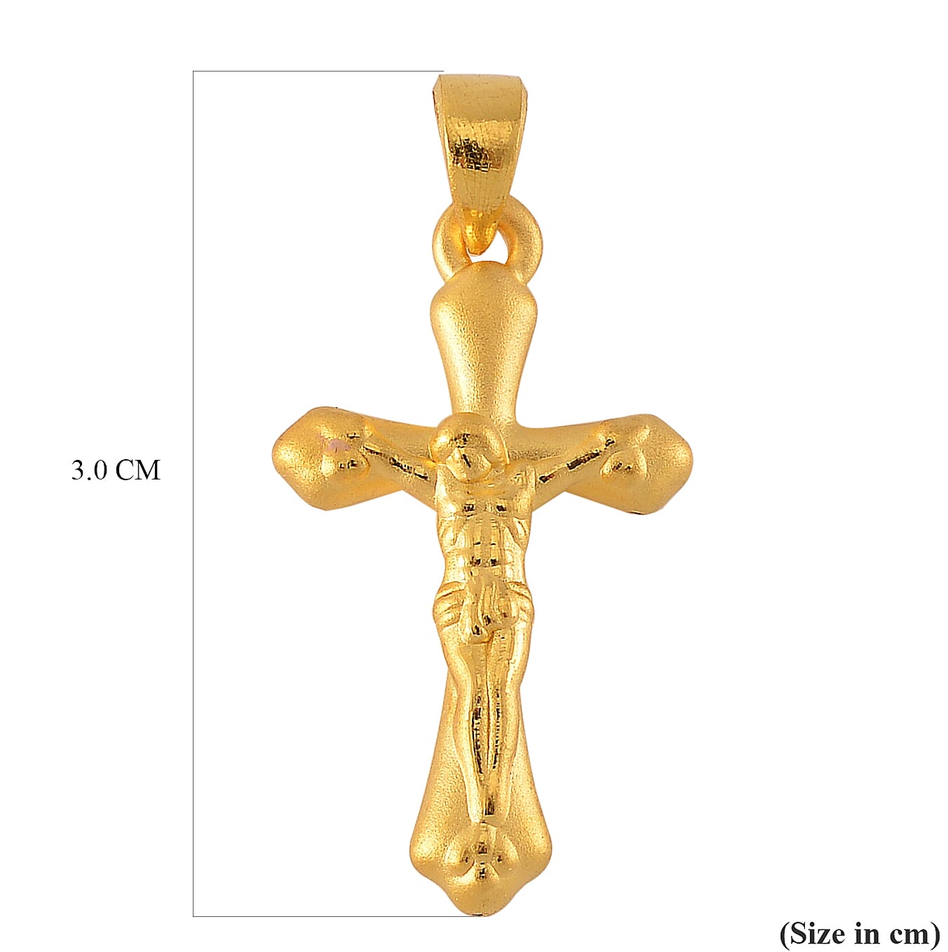 24K Yellow Gold Crucifix Pendant 1.75 gms