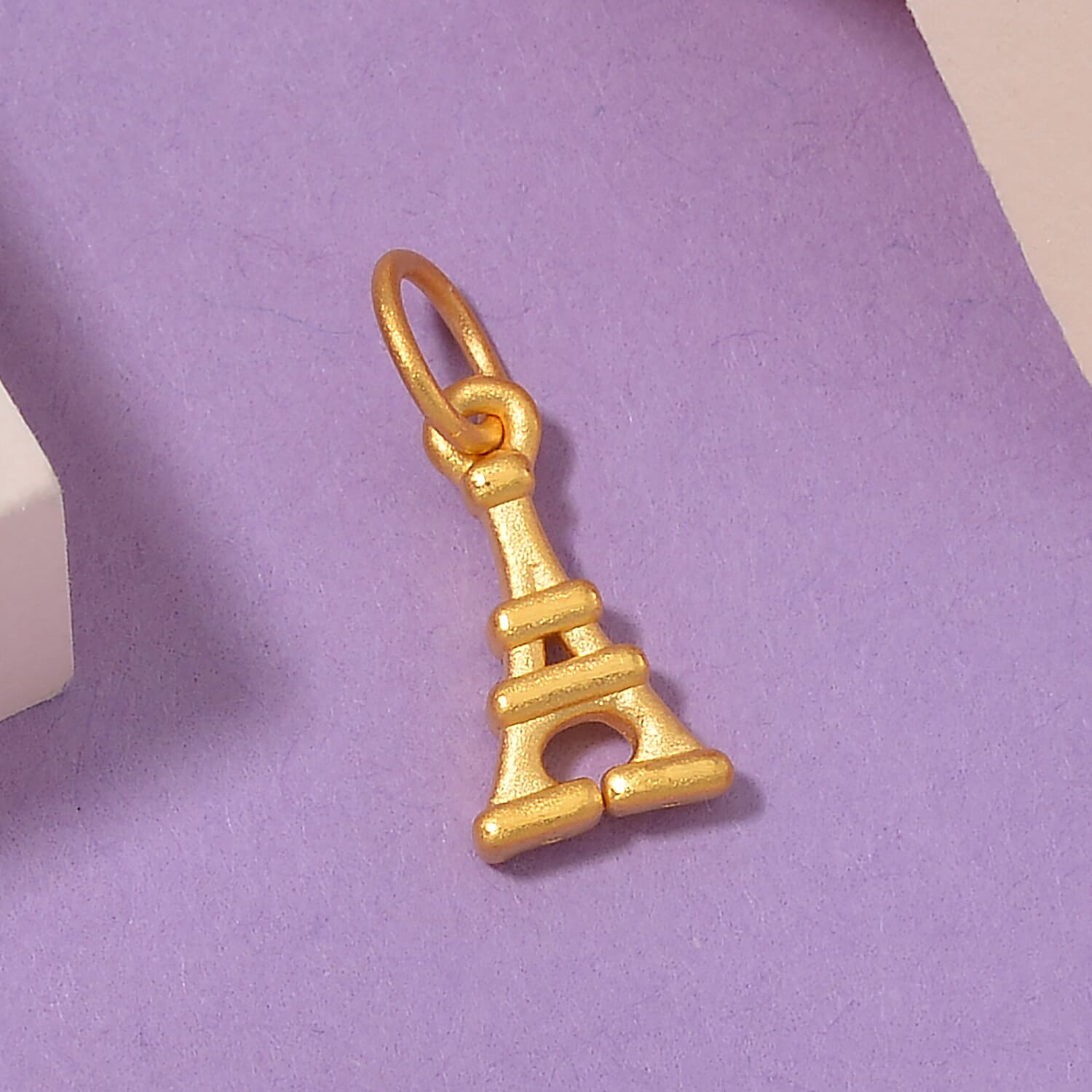 Designer Inspiration 24K Yellow Gold Eiffel Tower Pendant 99.9% Purity