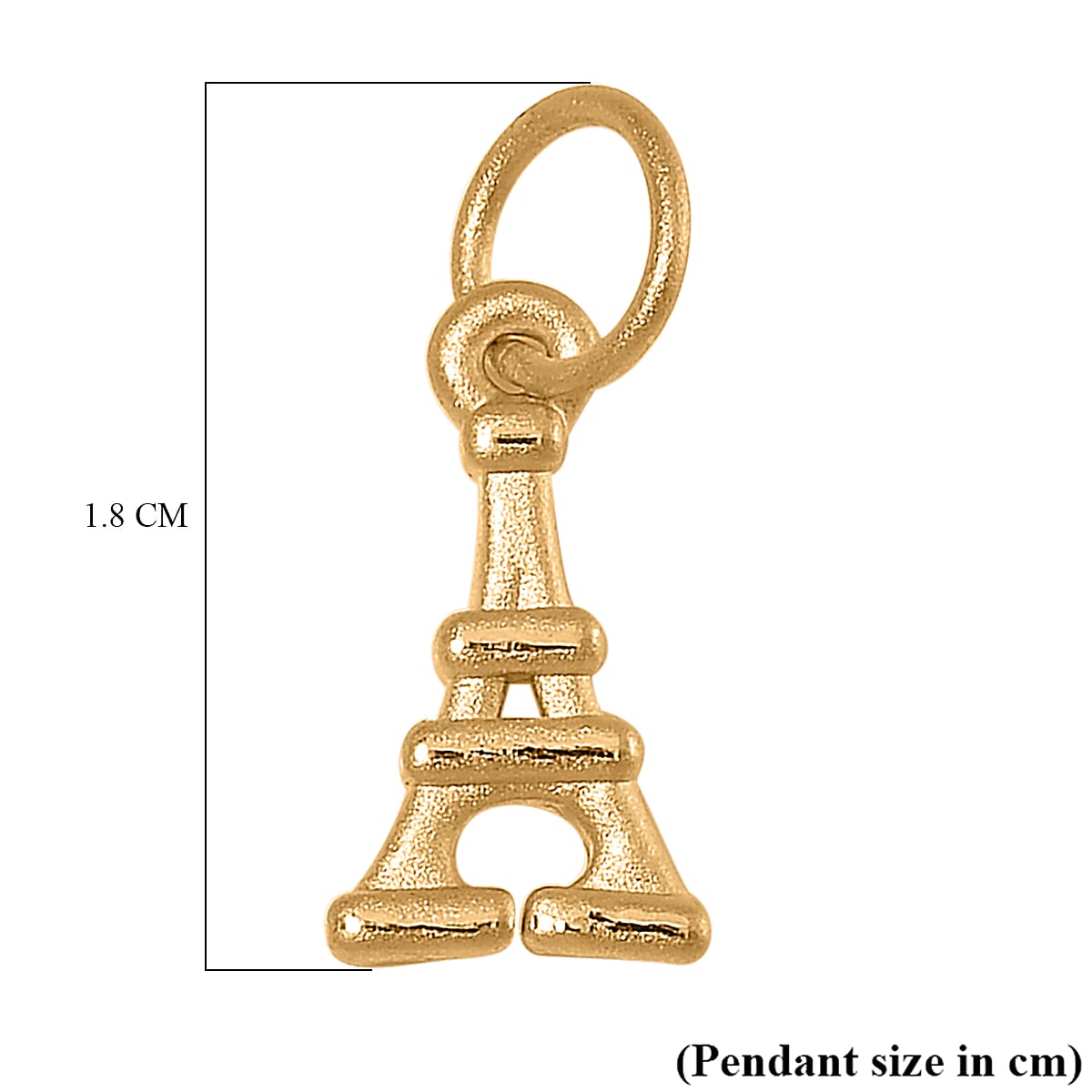 Designer Inspiration 24K Yellow Gold Eiffel Tower Pendant 99.9% Purity