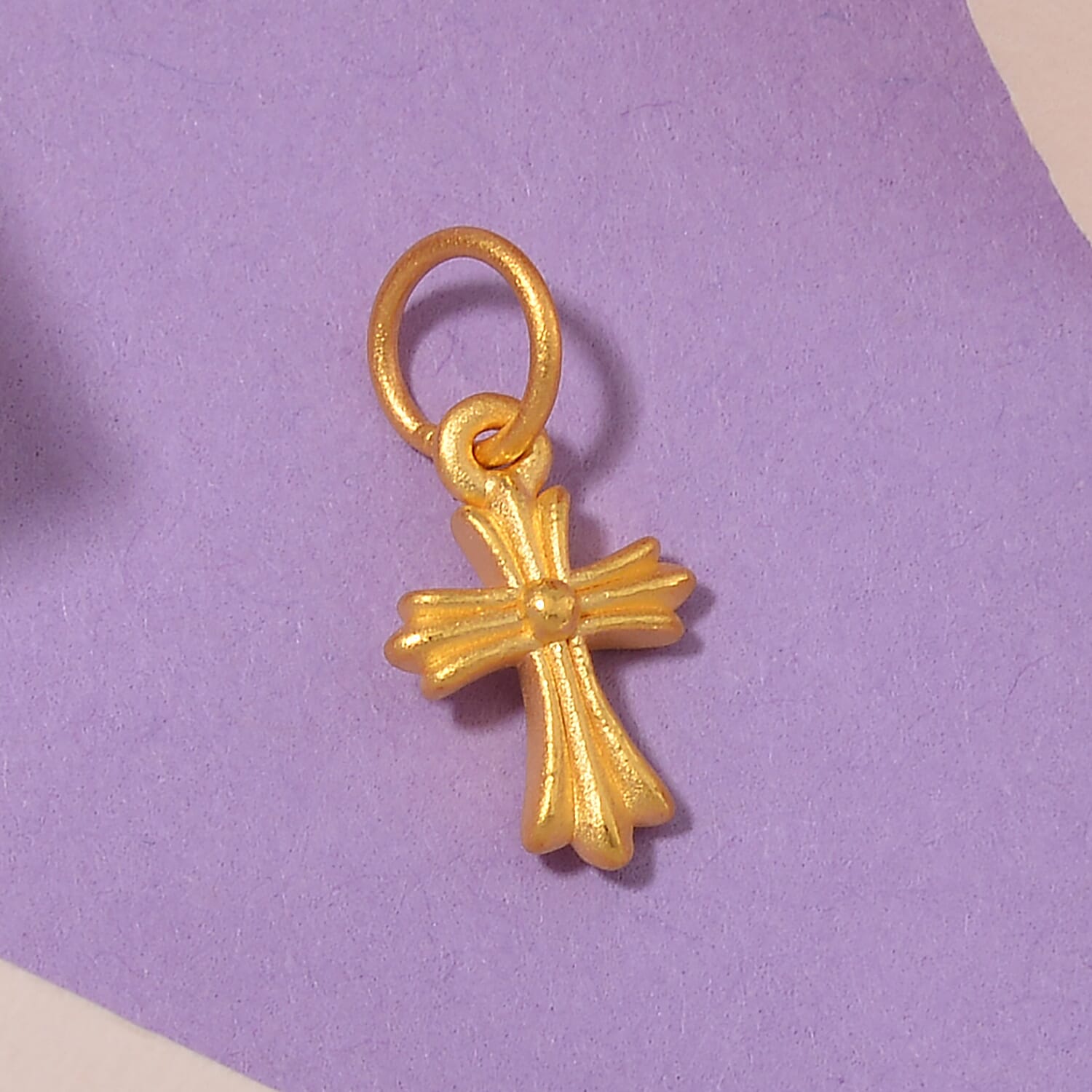 One Time Closeout - 24K Yellow Gold (99.9% purity) Cross Pendant