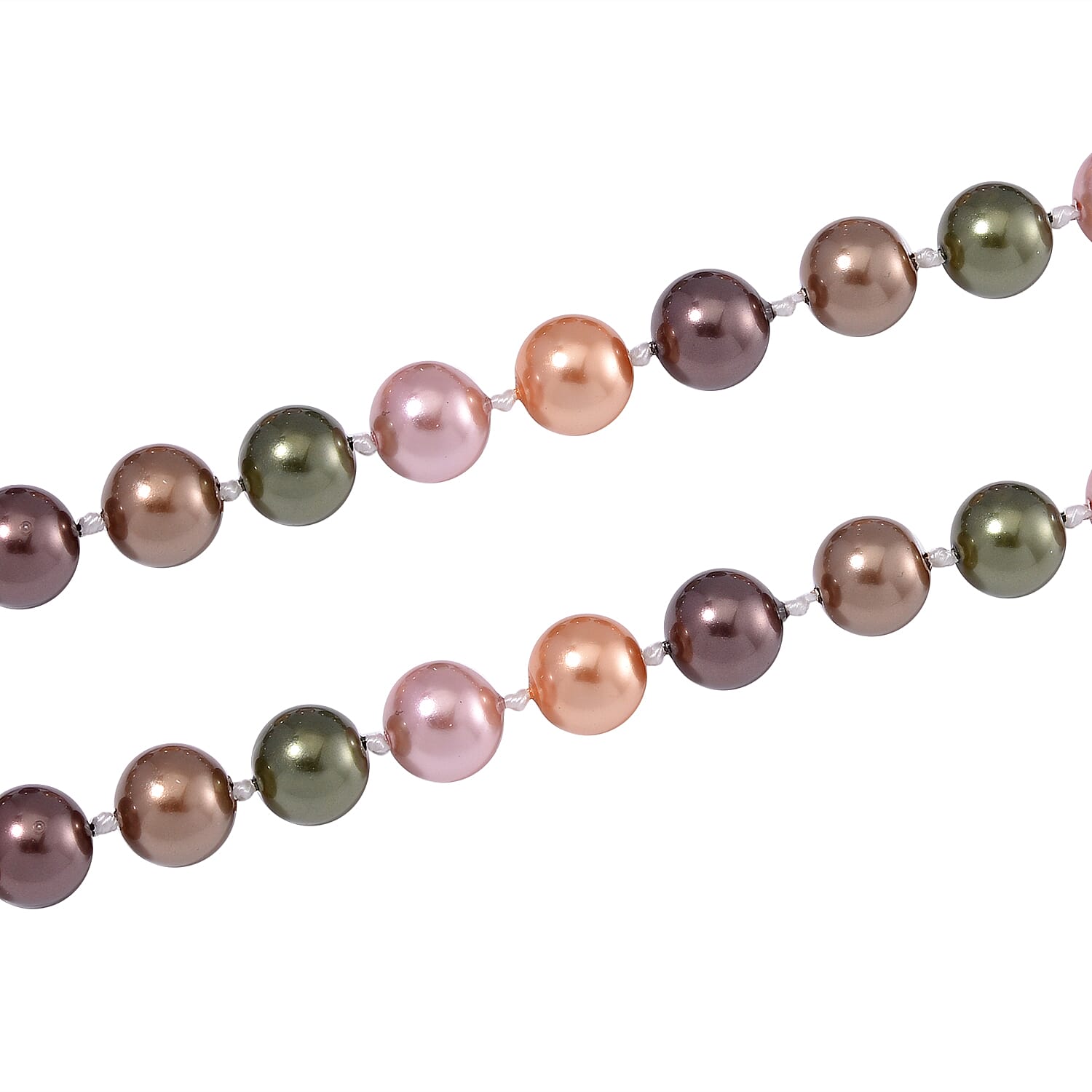 Close Out- Multi Colour Shell Pearl & White Austrian Crystal Necklace (Size - 24.50)