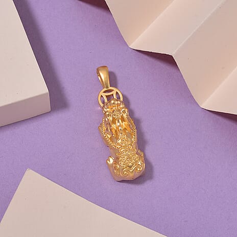 One Time Deal- TJC Large 9K Yellow Gold PIXIU Pendant