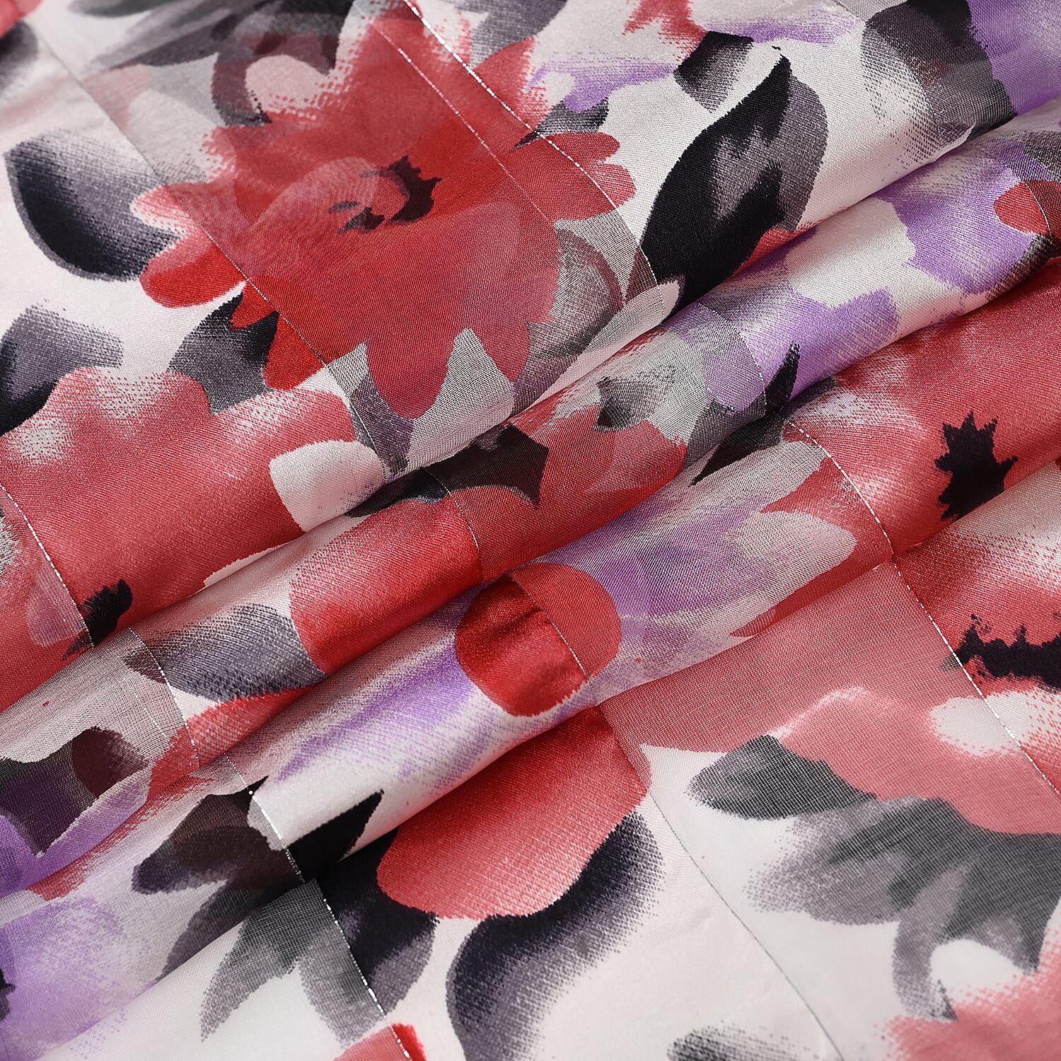 La Marey Mulberry Silk Printed Scarf (Size 170x1 cm) - Black White & Red La Marey Mulberry Silk Printed Scarf (Size 170x1 cm) - Black White & Red