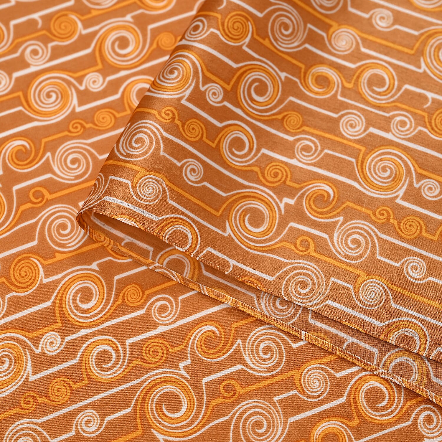 La Marey 100% Mulberry Silk Printed Scarf (Size 170x55 cm) - Yellow