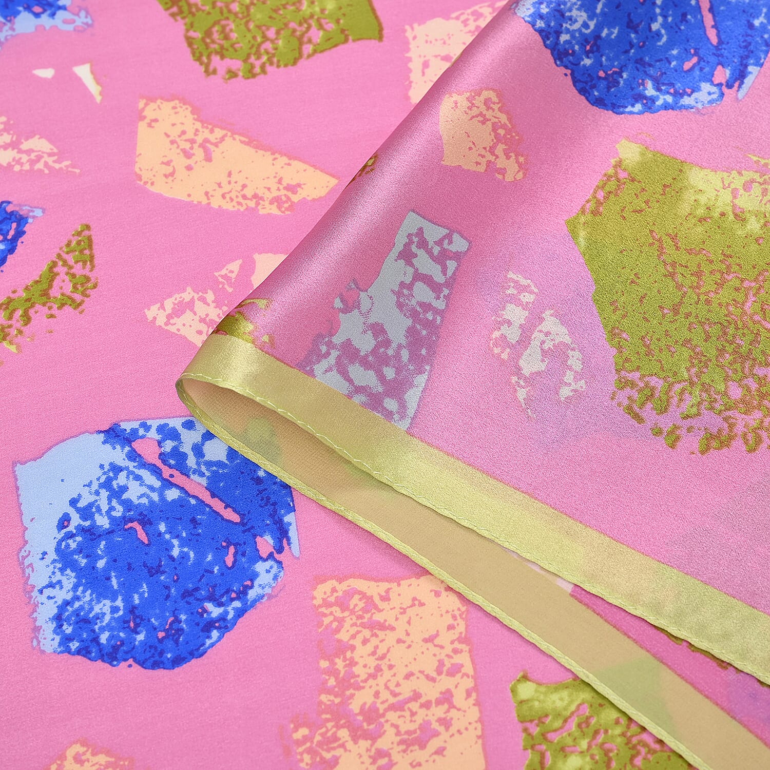 La Marey Mulberry Silk Printed Scarf - Pink