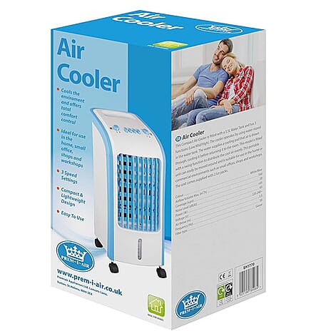 Prem-I-Air Air Cooler with 3 Speed Settings (3.5L Water Tank) - White