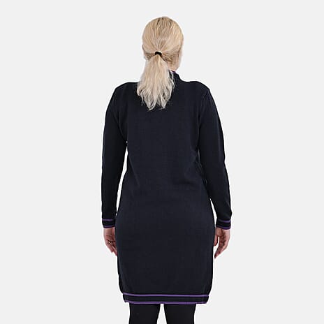 Limited Collection La Marey Cotton Blend Knitted Dress (Size S-M) - Black - Pink