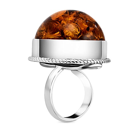 Baltic Amber Ring in Sterling Silver