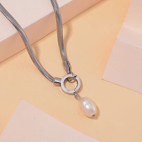 Freshwater Pearl Necklace (Size - 20) - White