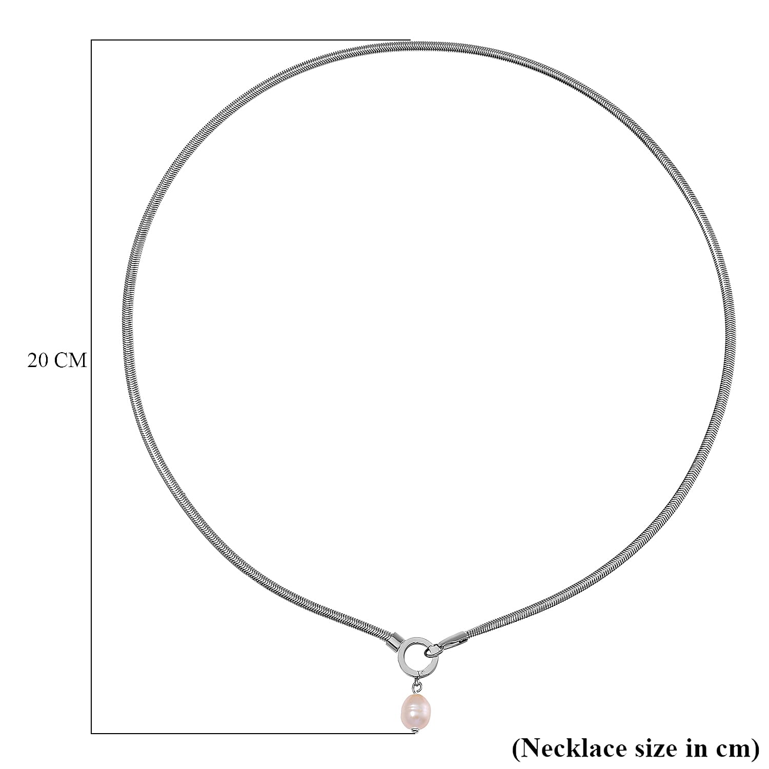 Freshwater Pearl Necklace (Size - 20) - White