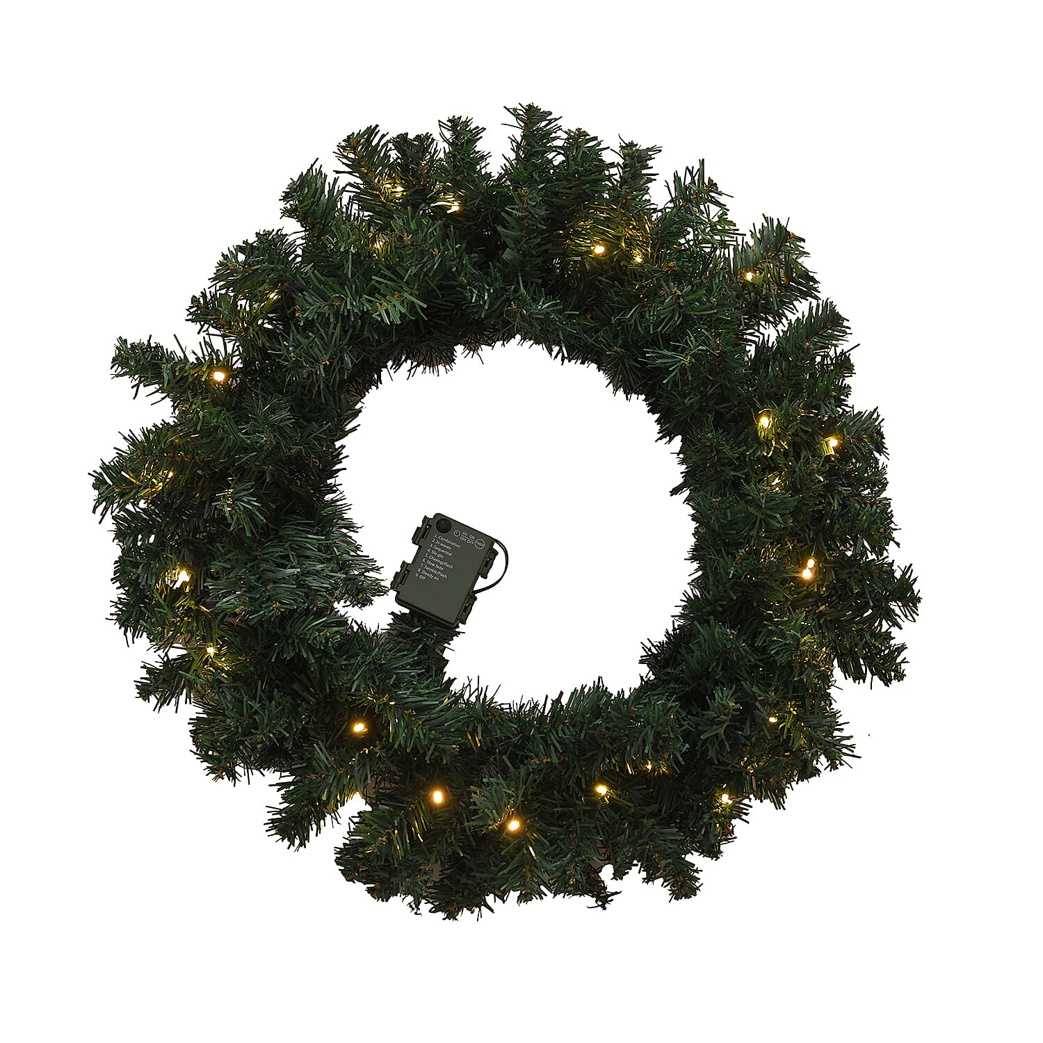 4 Piece Set- 2 LED Christmas Trees With Plant Pots (90CM), LED Wreath (60CM) and LED Garland (270CM)