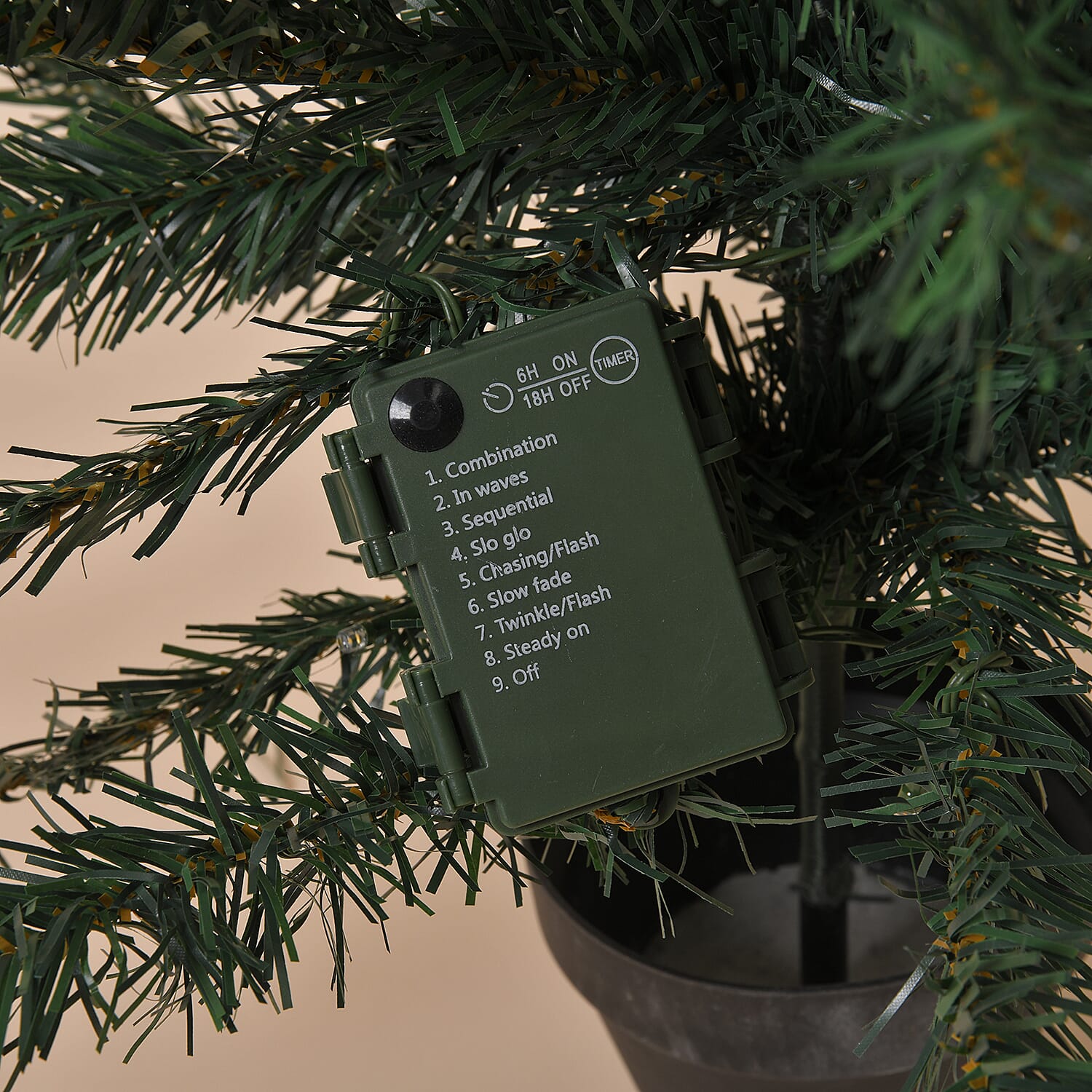 4 Piece Set- 2 LED Christmas Trees With Plant Pots (90CM), LED Wreath (60CM) and LED Garland (270CM)