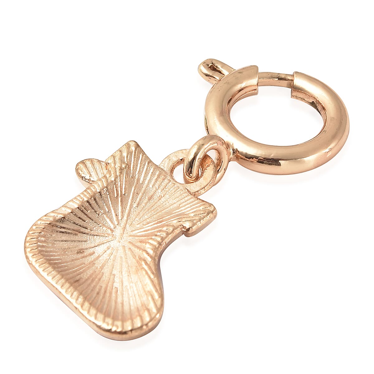 Christmas Theme Multi Purpose White Austrian Crystal Enamelled Charm in Yellow Gold Tone