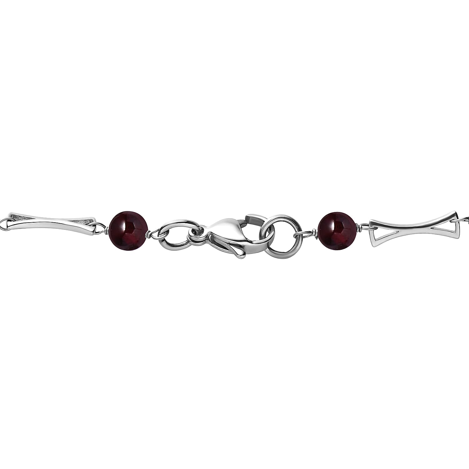 Mozambique Garnet and Rhodolite Garnet Necklace (Size - 18) in Silver Tone 30.94 Ct.